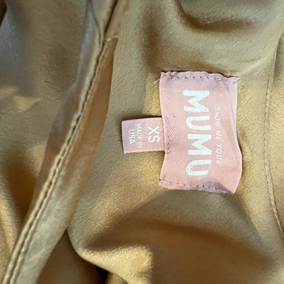 Show Me Your Mumu Satin Gold Jasmine Halter Maxi Dress XS - Picture 4 of 4